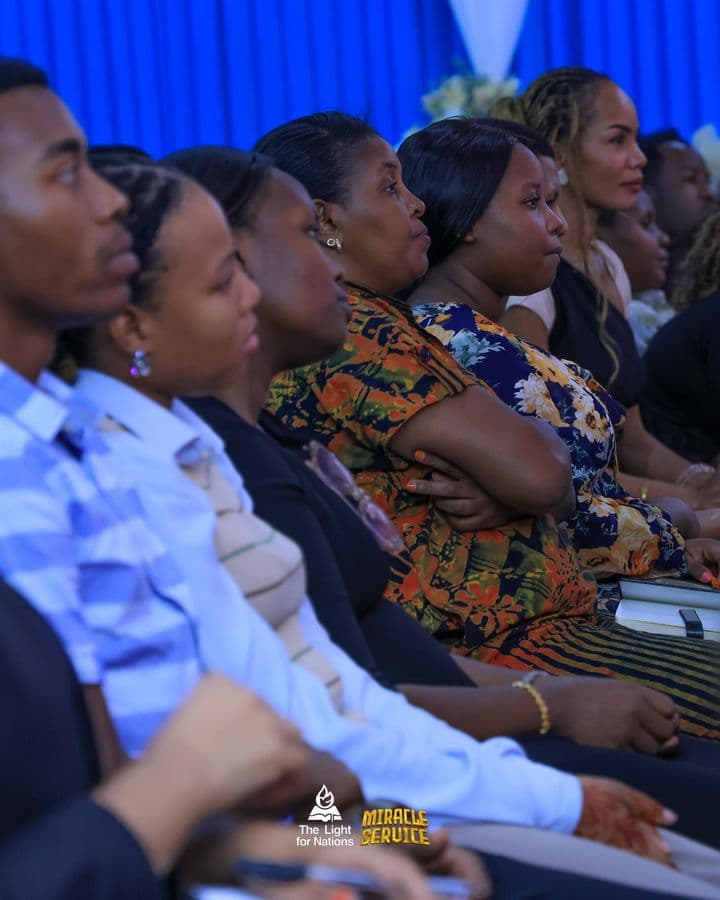 Women gathered during a service at The Light for Nations